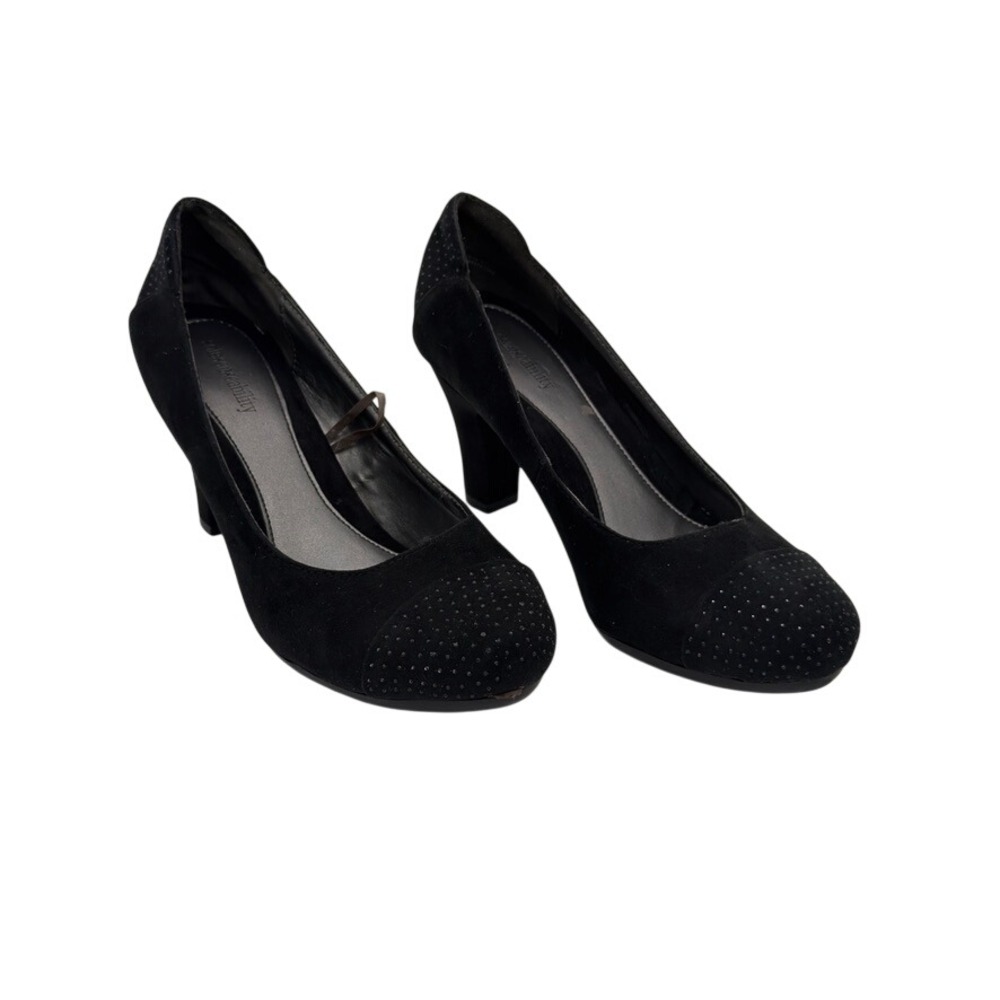 Naturalizer SoleSenseAbility Black Suede Pumps‎ Women's 5M Comfort Heels
